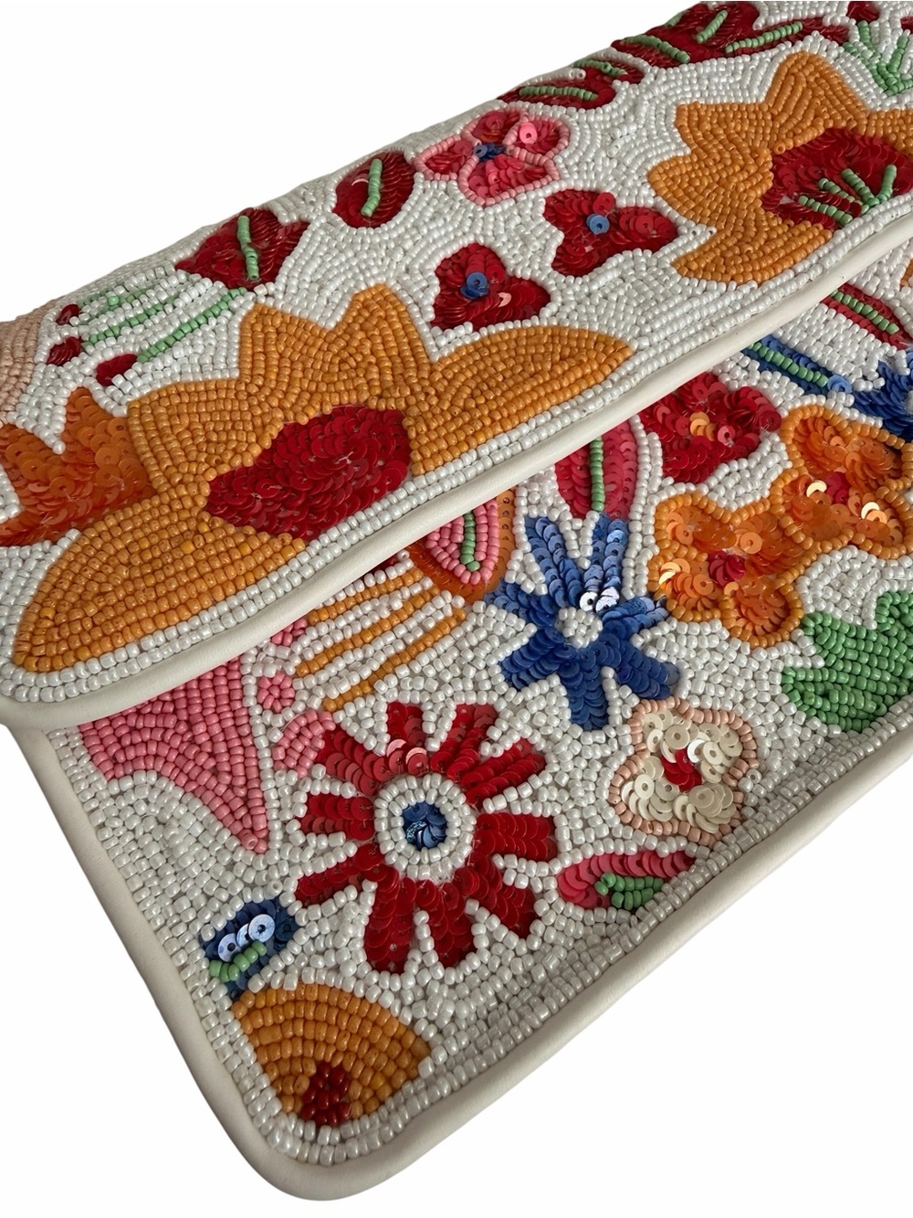Women’s Embellished Floral Beaded Shoulder Bag
